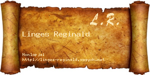Linges Reginald névjegykártya
